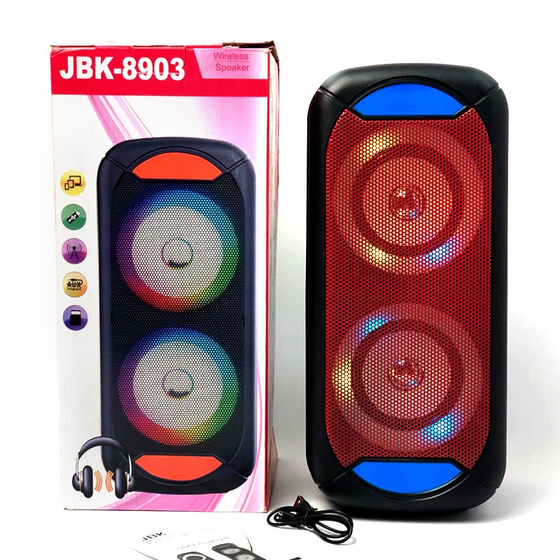 KINGLUCKY 2022新款JBk-8903戶外無線藍牙音箱七彩燈光便攜雙喇叭低音炮k歌音響