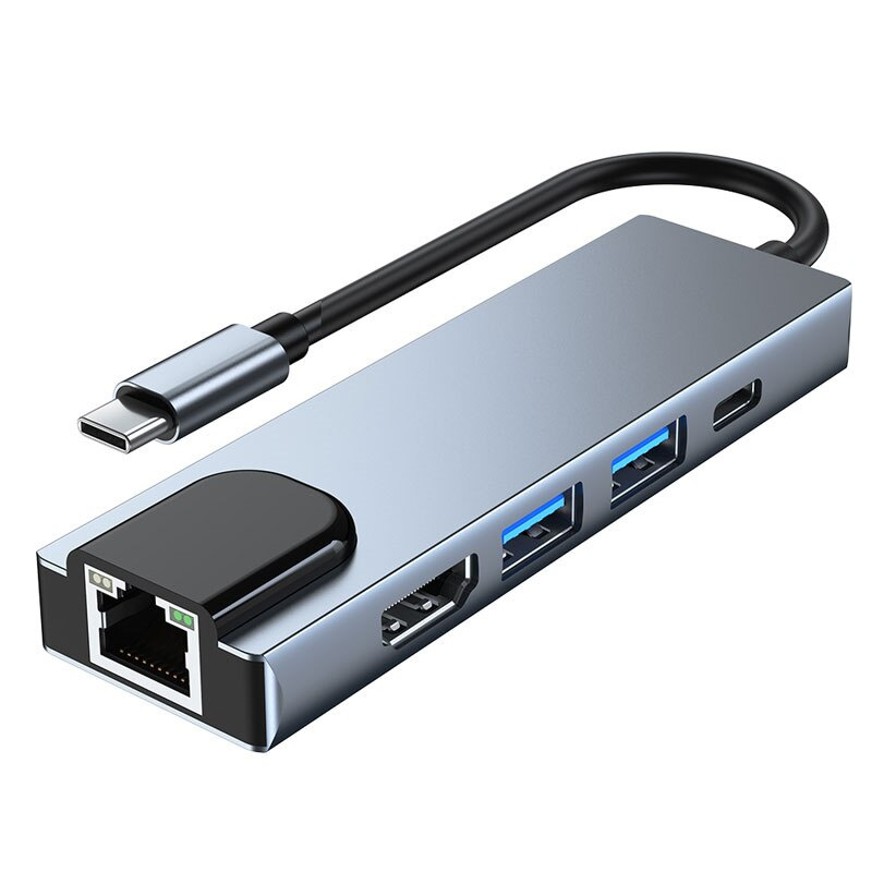 USB C 型 HUB 擴展塢，帶 HDMI 兼容 4K Rj45 USB-C 分配器 HUB 3.0 適配器，適用於 MacBook Pro Air M1 M2