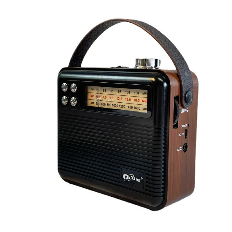 家用便攜式藍牙音箱EIetree PX-87BT全波段SW AM FM收音機復古戶外音箱支持AUX USB SD卡