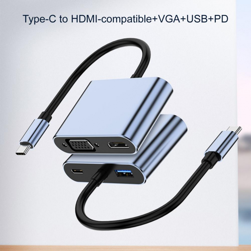 便攜式多功能廣泛兼容Type-C轉USB HDMI兼容PD VGA 4K集線器適配器電腦配件