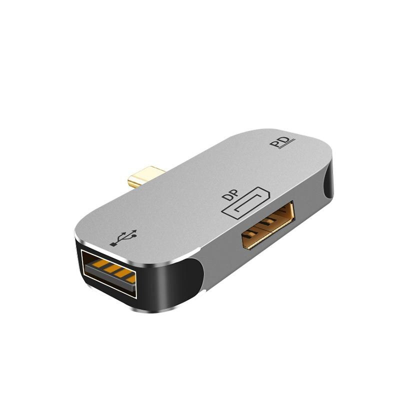 多功能 USB 擴展塢 3 合 1 USB 集線器 Hdmi 兼容視頻輸出計算機 Dp 投影儀 Minidp 100w 快速充電