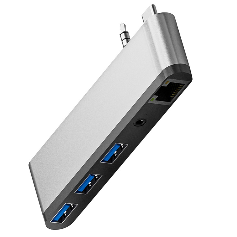適配器 USB 3.0 SD 讀卡器 3.5 毫米 AUX 端口 RJ45 以太網擴展塢 USB C 集線器適用於新款 MacBook Pro 2021 14 16 英寸