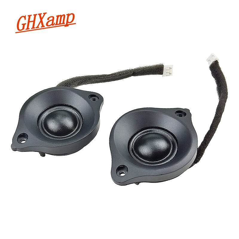 GHXAMP 1.75 英寸 46 毫米釹制揚聲器喇叭絲膜高音揚聲器 8 歐姆 15W 升級版高保真汽車高音單元 2 件