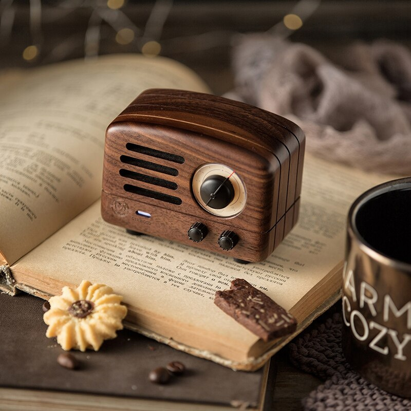 MUZEN OTR Handmade Wooden wireless Bluetooth Speaker Retro Mini Portable FM Radio Creative Christmas Present MW-2I