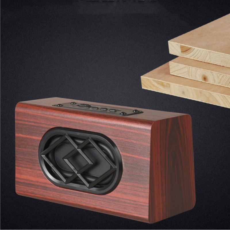 Wood Bluetooth Speaker HiFi Wireless Heavy Bass For Computer Phone Tablets TF Card AUX Home Desktop Wooden Subwoofer