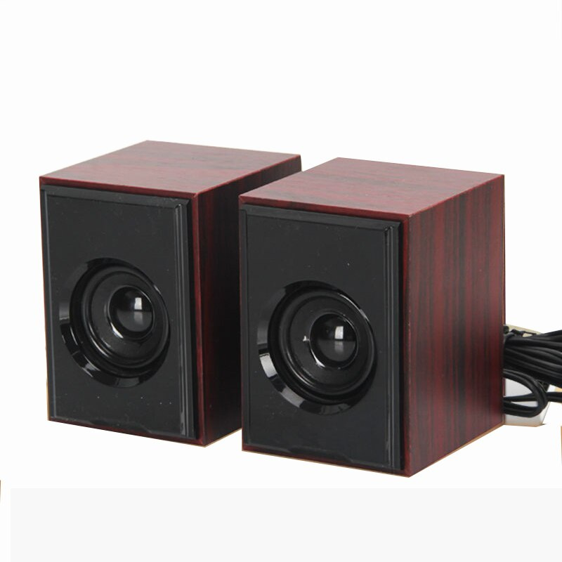 25W Mini Wooden Multimedia Audio Speaker High Fidelity Active Speaker For Computer Notebook Listen With USB 3.5 Head