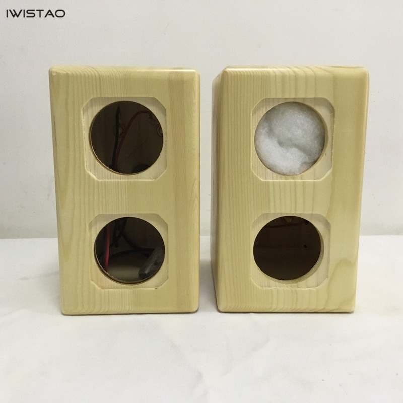 IWISTAO 雙全頻單元空音箱箱體 1 對鬆木實木用於絕世 2.5 英寸 DIY