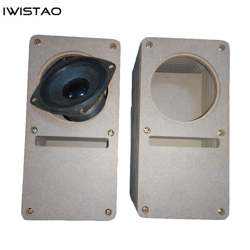 IWISTAO HIFI 3寸迷宮式全頻音箱空箱體1對MDF木板免膠設計