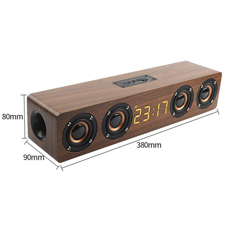 家庭影院便攜立柱藍牙音箱無線木質音箱鬧鐘收音機低音炮Soundbar for TV speaker AUX USB