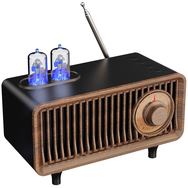 復古真空管無線藍牙便攜音箱低音炮EAI BASS BOSST氛圍燈TF卡FM收音機USB AUX
