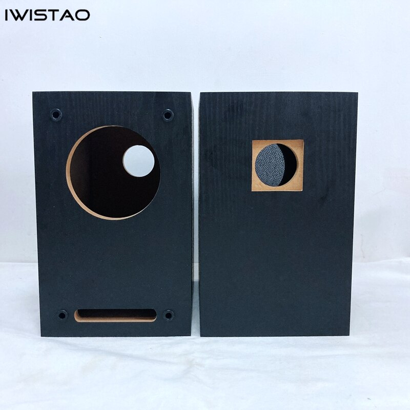 IWISTAO HIFI 迷宮空全頻音箱外殼 4 英寸 1 對書架 15 毫米 MDF 板黑色