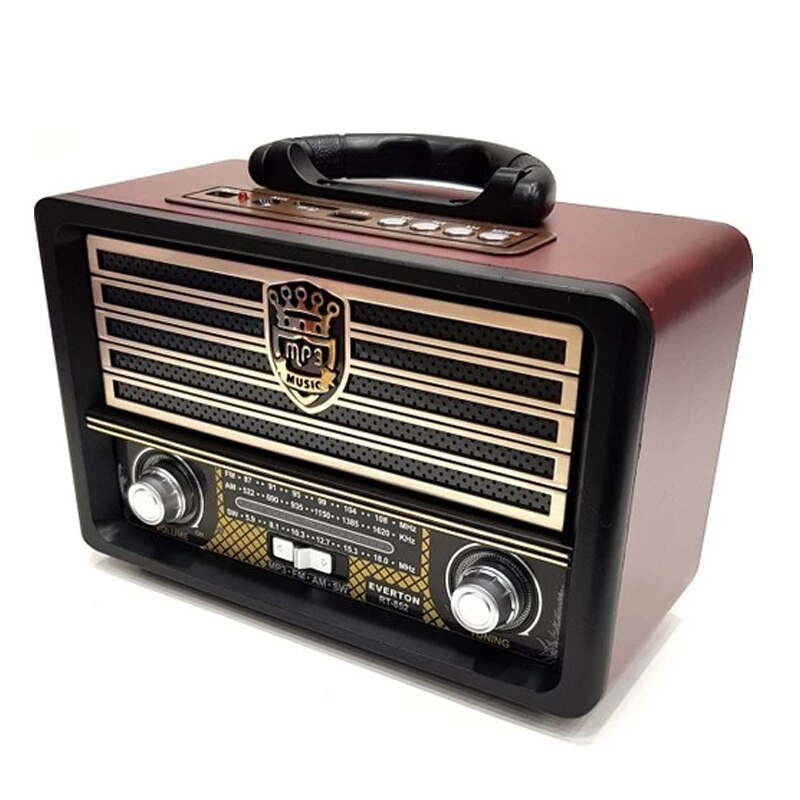 便攜式木製復古收音機無線藍牙 HIFI 音箱立體聲 AM FM 收音機接收器播放器 USB TF 卡 AUX MP3 經典款