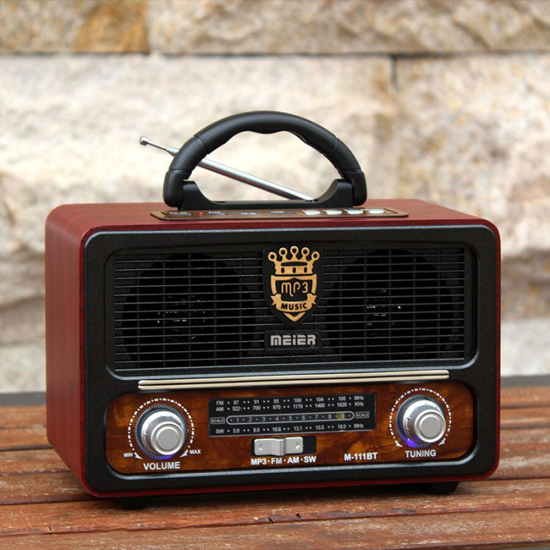 便攜式木製復古收音機無線藍牙 HIFI 音箱立體聲 AM FM 收音機接收器播放器 USB TF 卡 AUX MP3 經典款
