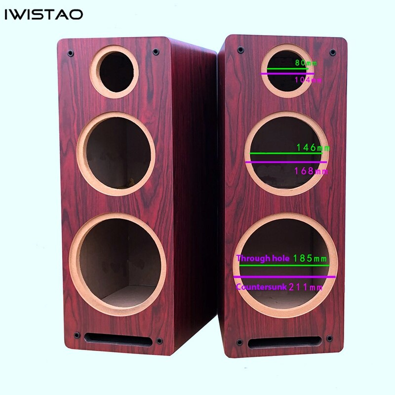IWISTAO 1PC 3路音箱空箱體8寸無源箱體木質15mm高密度板迷宮結構HIFI DIY