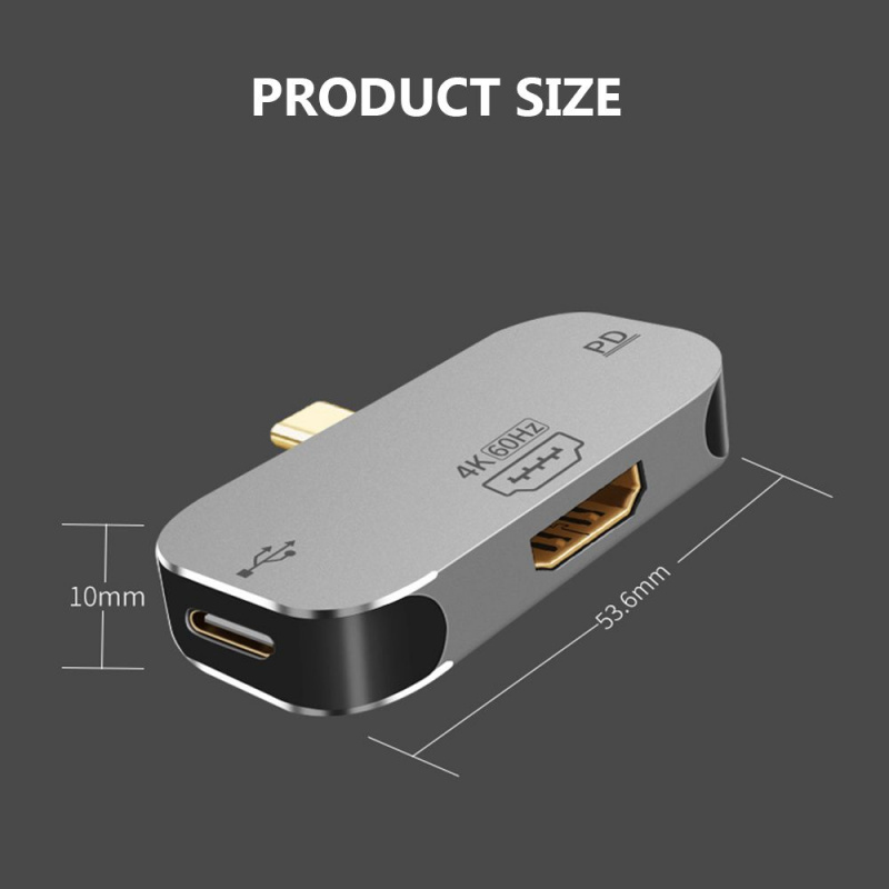 擴展塢 4K 60Hz 視頻轉換器 USB-C 轉 Mini DP Type C 轉 HDMI 兼容適配器 USB 集線器 PD 快速充電
