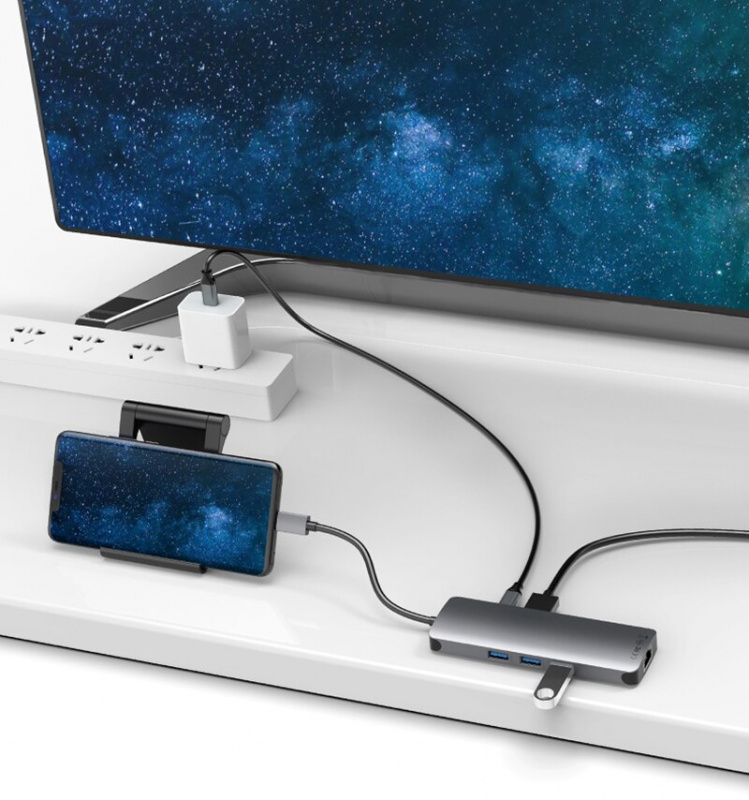 9 端口 9 合 1 USB C 集線器適配器，帶 4K HDMI 100W PD USB-C，TF SD 讀卡器，適用於 MacBook Air Pro 的 Thunderbolt 3 USBC 集線器，XPS
