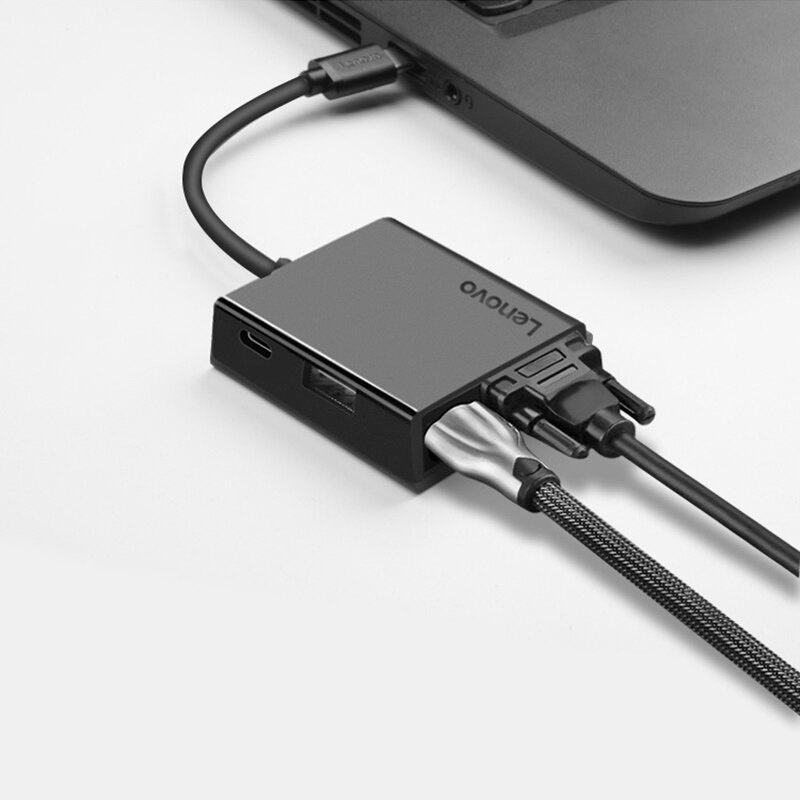 聯想 USB C HUB 轉多功能 USB 3.0 HDMI 讀卡器適配器底座適用於 Apple MacBook 配件 USB Type-C 分離器端口