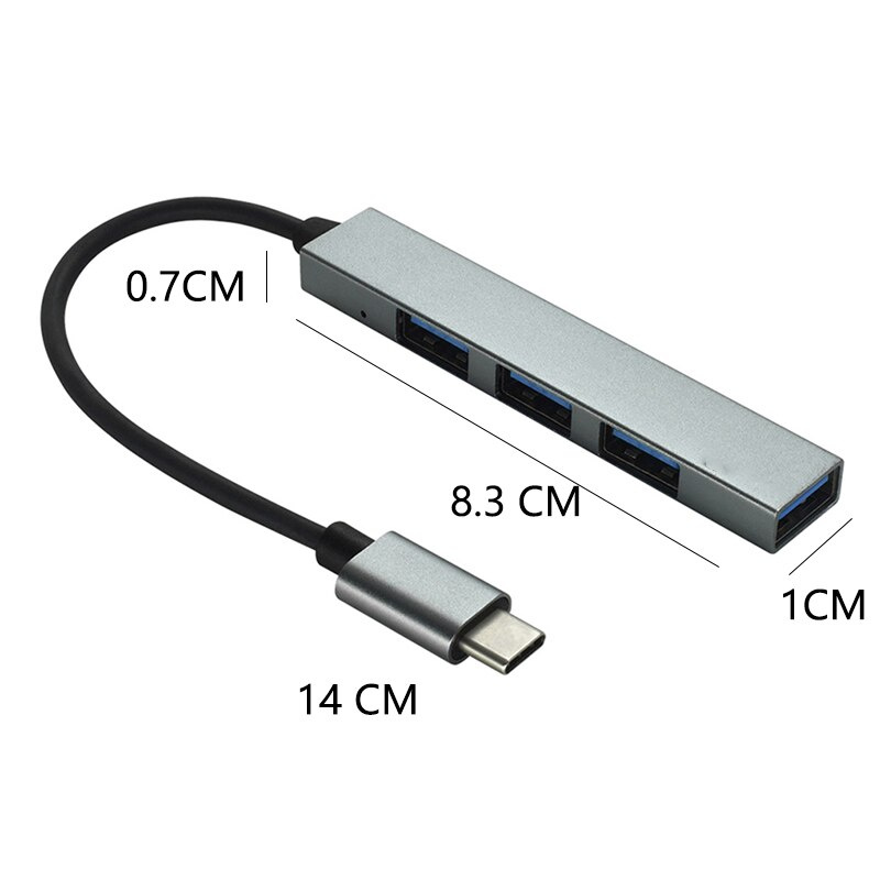 C 型轉 USB 適配器 OTG HUB 4 端口適用於三星聯想小米 Macbook Pro 13 15 Air Pro PC 適用於華為手機配件