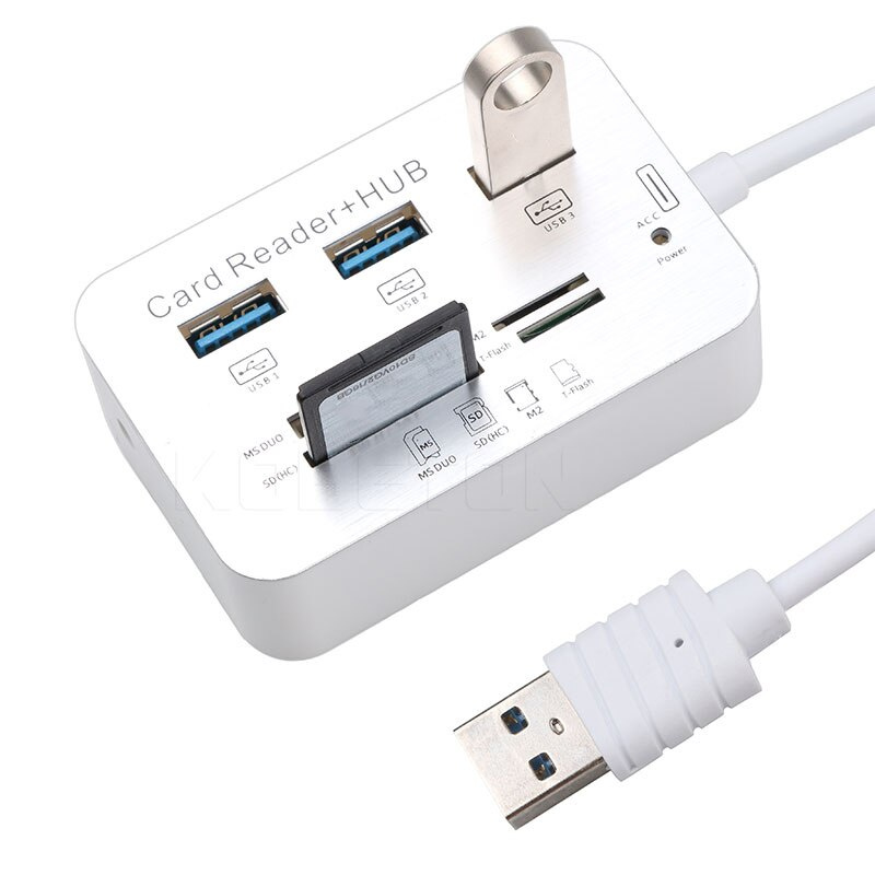 USB 集線器 3.0 組合 3 端口讀卡器高速 USB 分離器多合一 USB 3.0 集線器適用於 PC 電腦筆記本配件