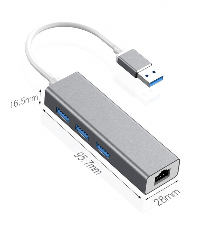 3 端口 USB 3.0 千兆以太網 Lan RJ45 網絡適配器集線器到 1000Mbps PC 黑色 3 端口 USB3.0 以太網適配器 usb 到 rj45