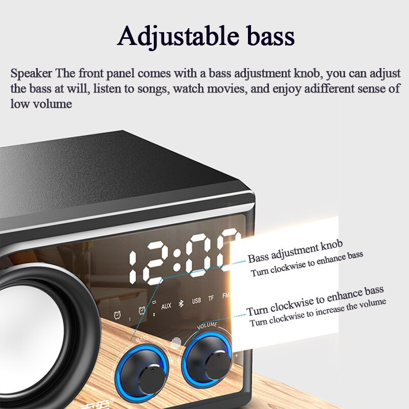 SOAIY 2.1 subwoofer desktop pc indoor powered surround power big bass sub wire wood 3 way boofers stereo speaker for computer