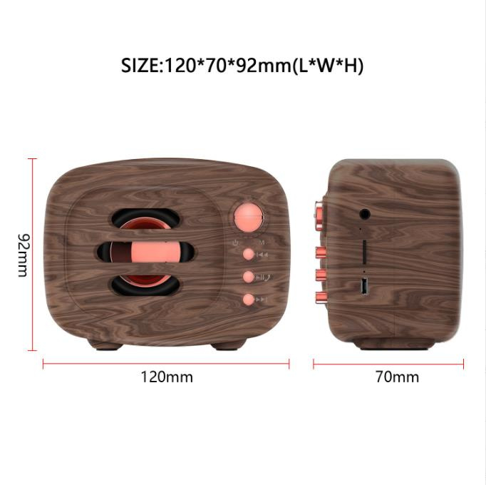 The new wireless Bluetooth speaker Bluetooth 5.0 supports TF Card stereo, nostalgic wood grain BT sound and retro sound