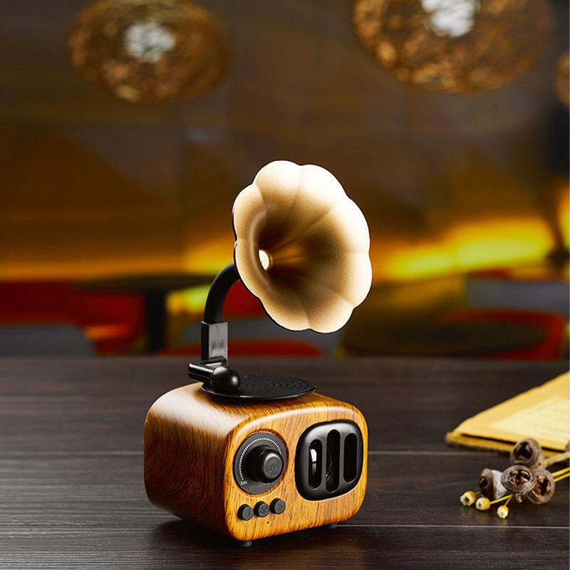 揚聲器復古木質便攜盒無線迷你揚聲器戶外音響系統 TF FM 收音機