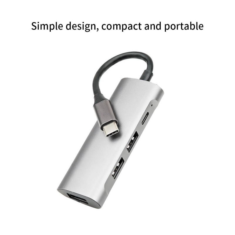 鋁合金Type-c HUB一拖四集線器USB-c擴展塢USB 3.0 HUB4分路器