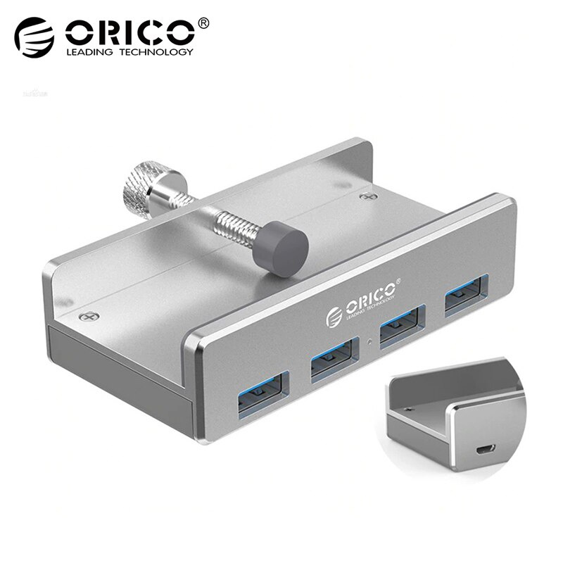 ORICO MH4PU 鋁製 4 端口 USB 3.0 集線器外部夾式 USB3.0 分離器適配器適用於台式機筆記本電腦電腦配件