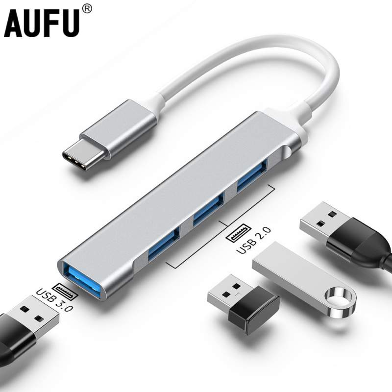 AUFU Type C USB C HUB 3.0 Multi Splitter Adapter Expander High Speed OTG for PC Macbook Accessories USB Hub 4 Port