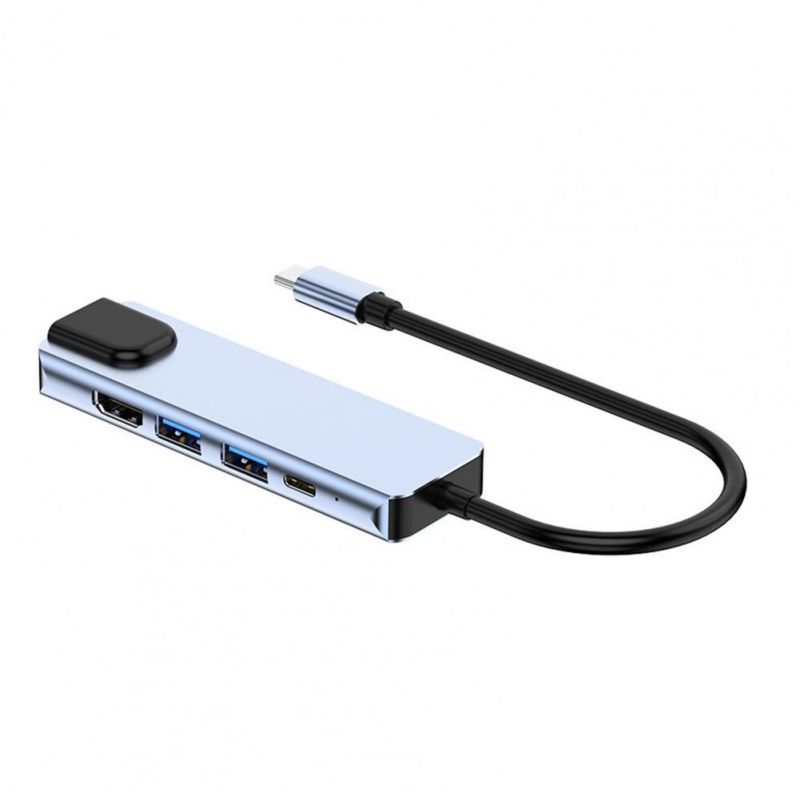 USB C 擴展塢 功能強大的 5 合 1 清晰圖像 兼容 HDMI 的 Type-C 集線器 緊湊型 USB C 筆記本電腦擴展塢