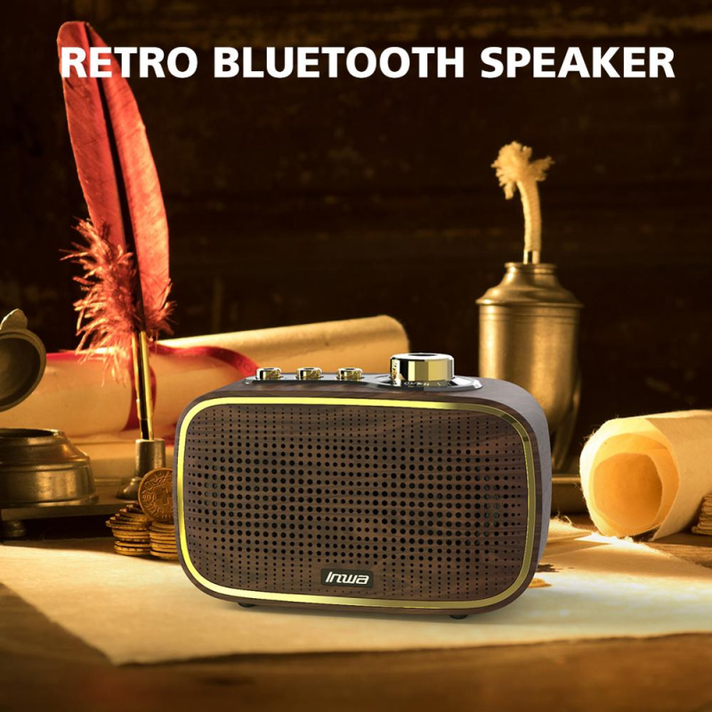 創意禮品便攜式無線迷你藍牙音箱支持 AUX 家居裝飾復古環繞低音炮
