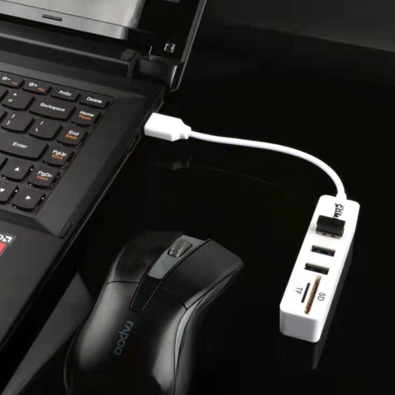 USB 2.0 集線器 USB 分配器多個 USB 擴展器適配器 TF SD 讀卡器插槽適用於 Macbook 集線器 Winodws 計算機筆記本電腦擴展塢