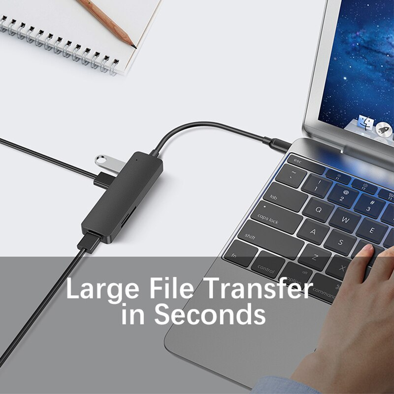 USB 3.0 Type-C 集線器 5 合 1 USB C 集線器帶 TF SD 讀卡器插槽 PD 適用於 Macbook Pro 13 15 Air Pro PC Huawei Mate