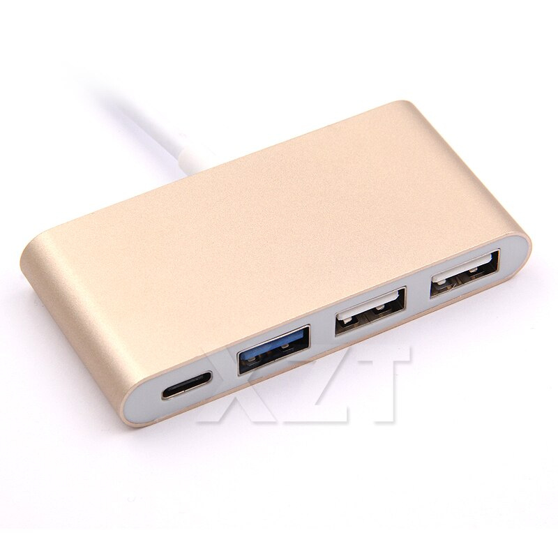 迷你 USB 數據線適配器 USB HUB Type C 到 Type C USB 3.0 2 USB 2.0 端口適用於 Macbook PC 的電話線