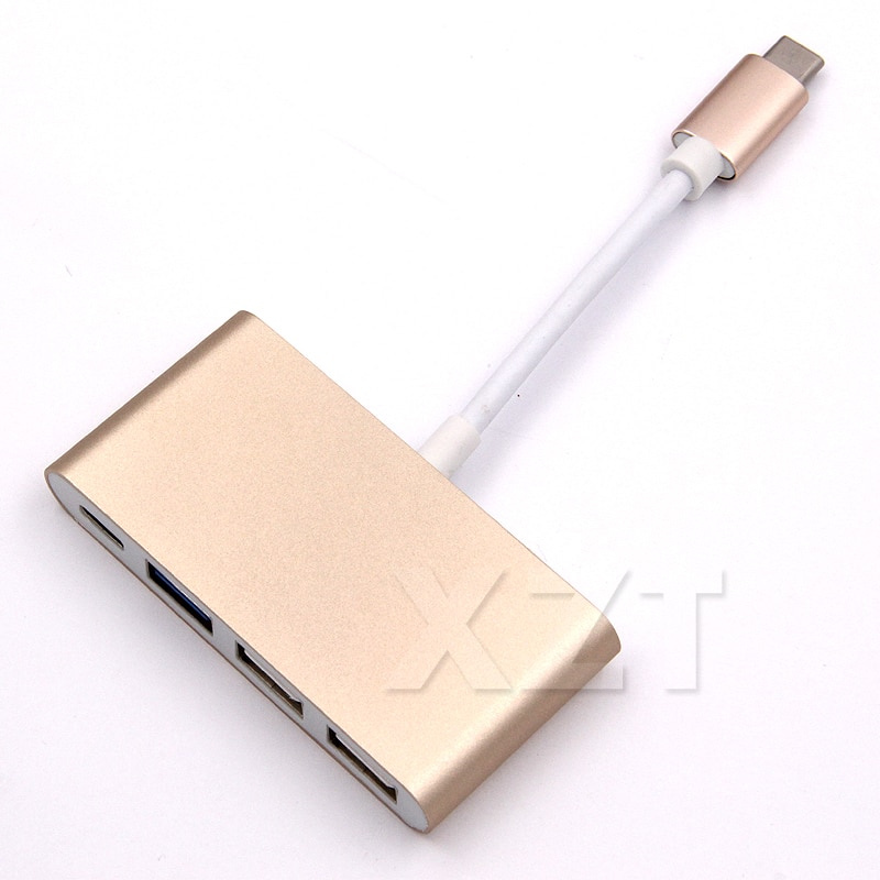 迷你 USB 數據線適配器 USB HUB Type C 到 Type C USB 3.0 2 USB 2.0 端口適用於 Macbook PC 的電話線