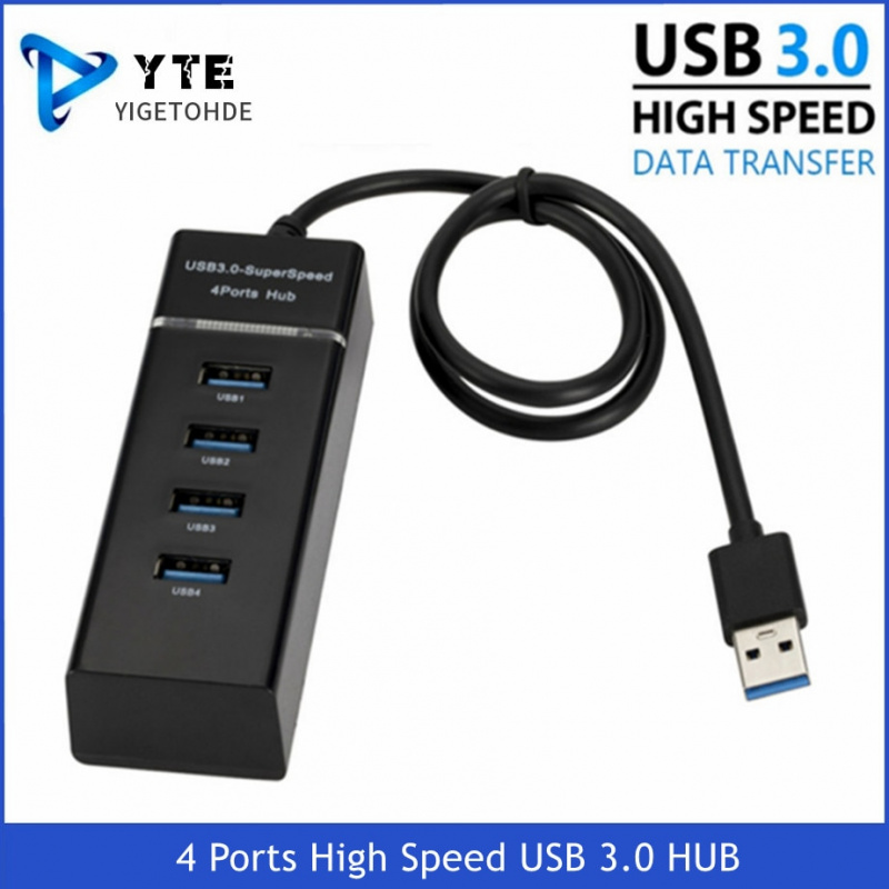 YIGETOHDE 4 Ports High Speed HUB 高速4口USB 3.0 Multi HUB Splitter Expansion For PC Desktop Laptop Adapter USB2.0 HUB