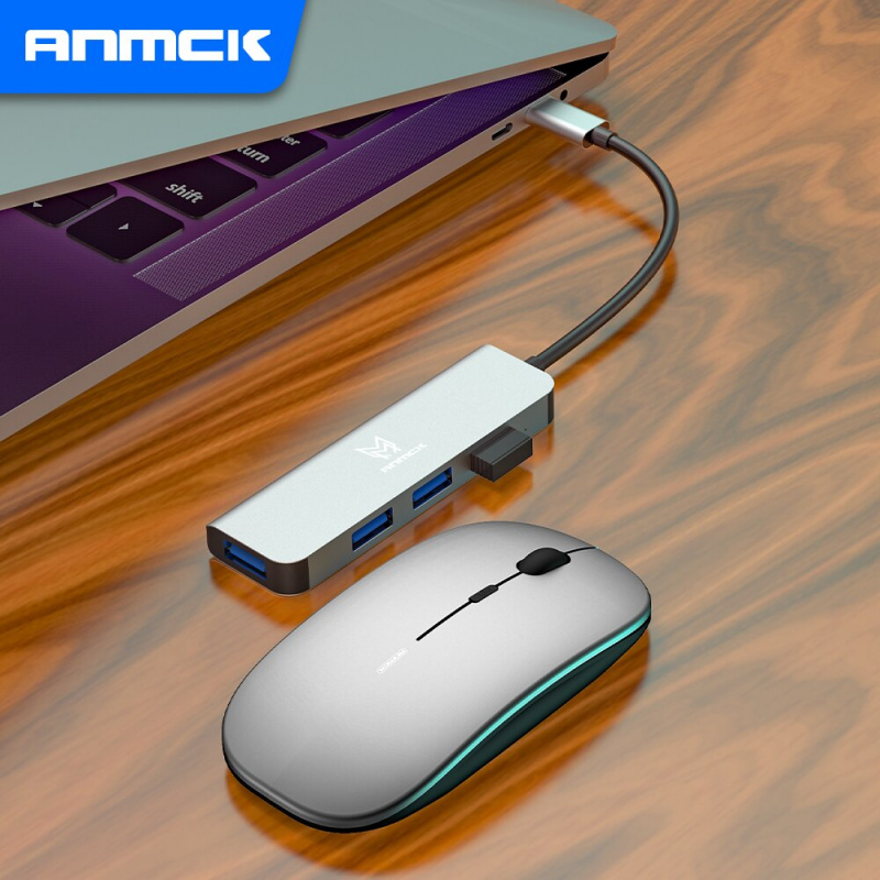 Anmck USB 3.0 C 型集線器轉 USB 3.0 &2.0 分離器電腦配件 USB 適配器 4 端口 USB 集線器適用於筆記本電腦 Macbook Pro PC