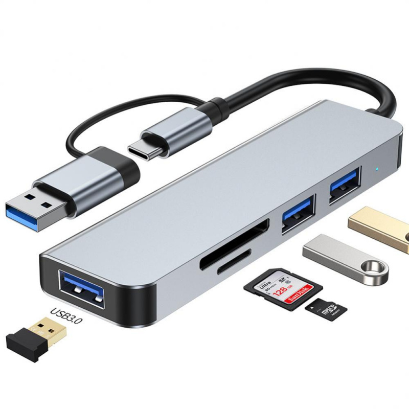 4 端口塢站 USB 3.0 集線器 USB 集線器高速 C 型分配器適用於 PC 電腦配件多端口集線器 4 USB 2.0 端口