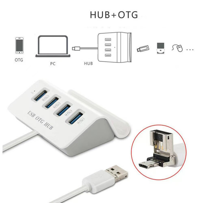 DBIT Micro USB OTG HUB創意四合一電腦手機支架擴展塢 分體USB 2.0 USB3.0延長器