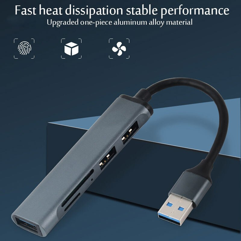 高速 C 型 HUB 多端口 USB 3.0 HUB 分離器讀卡器帶 SD TF 端口適用於 Macbook 電腦配件