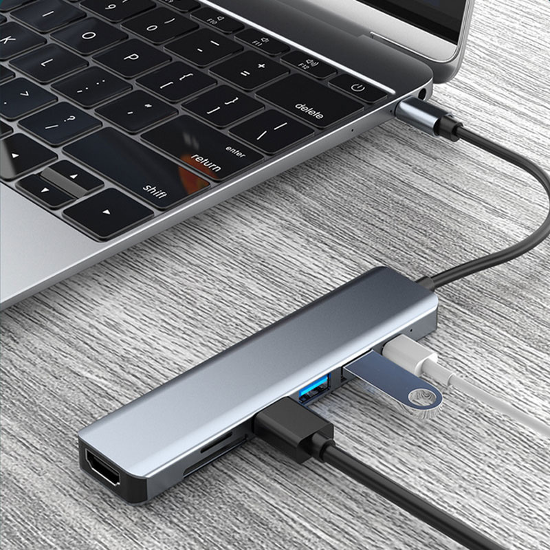 OTG USB C 型集線器轉 HDMI 兼容集線器 3.0 TF SD 讀卡器 PD 充電器擴展塢 USB-C 適用於 iPad Pro Apple Macbook Pro