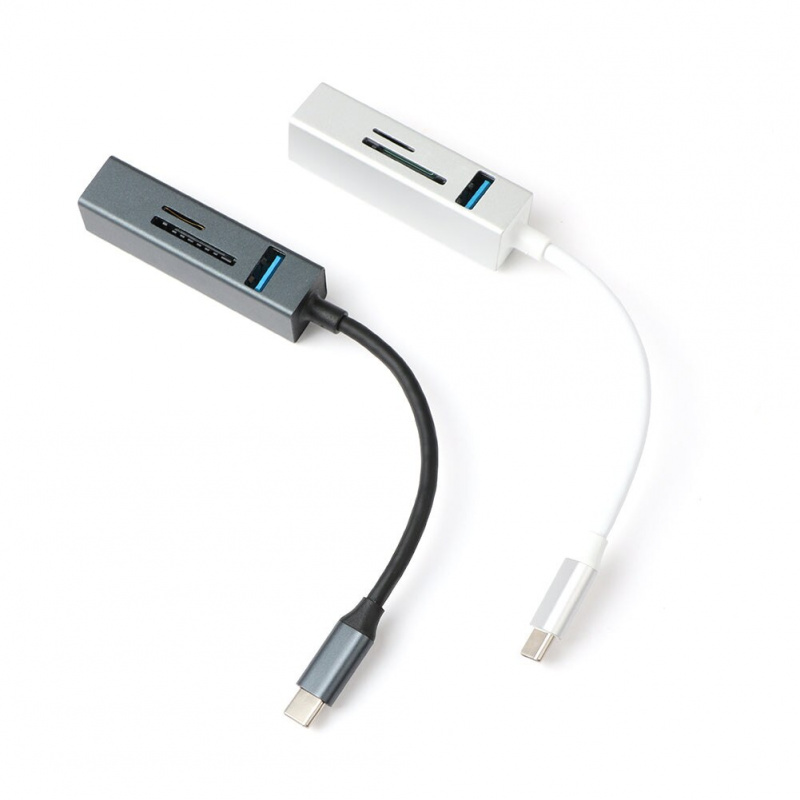 USB-C 5 合 1 讀卡器集線器多功能擴展塢 USB 3.0 集線器鋁合金組合適用於 MacBook 筆記本筆記本電腦