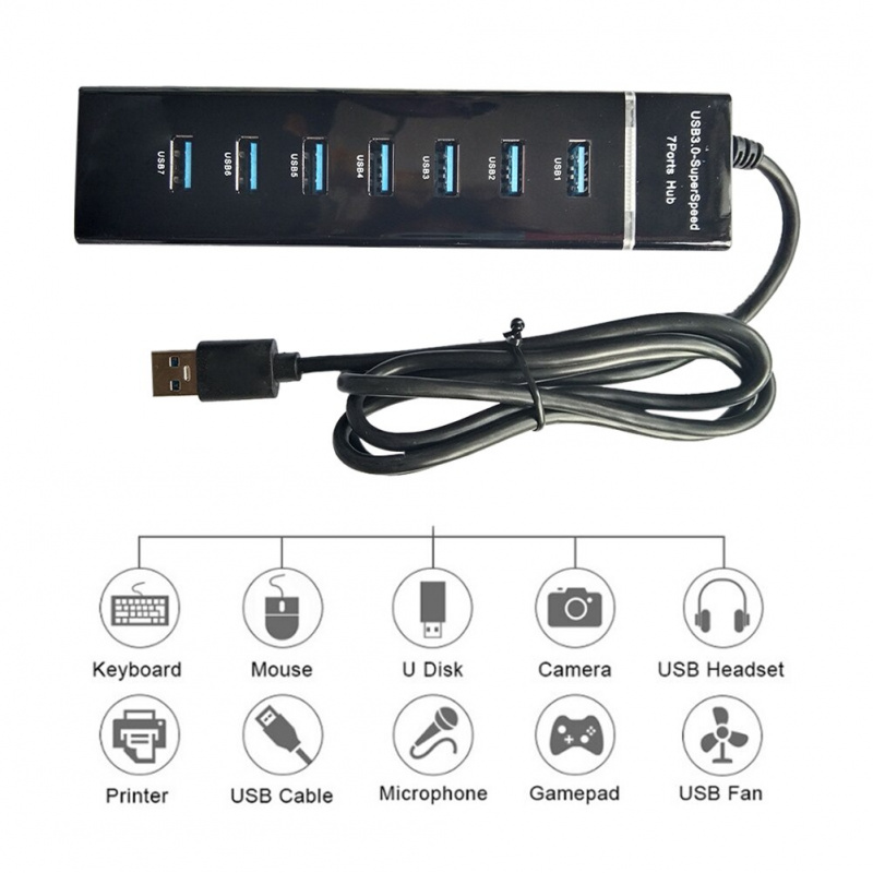 4 6 Ports USB Hub Docking Station Computer Accessory Plug-and-Play for Laptop PC USB Splitter Computer Peripherals