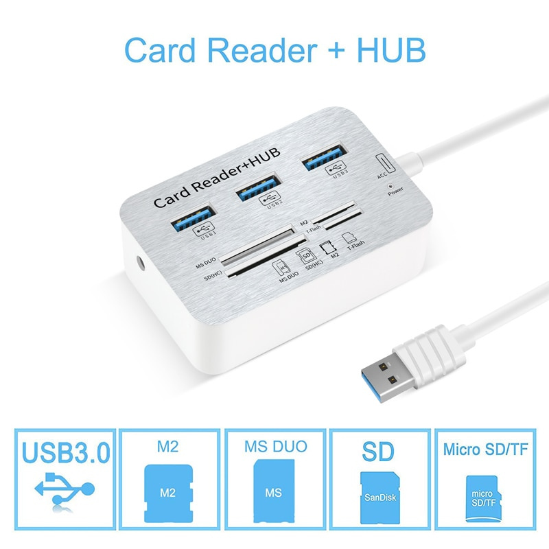 USB HUB 3.0 多分離器端口 SD 讀卡器適用於 Macbook Pro 電腦 Pc 筆記本電腦配件 USB 3.1 C 集線器帶電源適配器