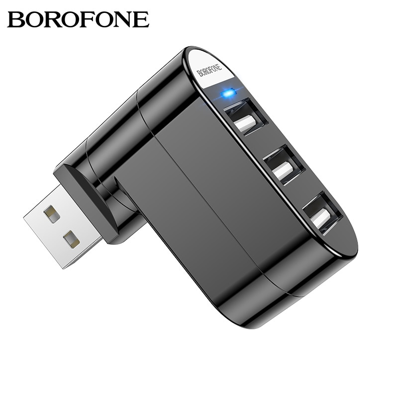 BOROFONE 3 端口 USB 2.0 集線器迷你多分路器適配器高速 OTG 擴展器集線器適用於 Macbook PC 筆記本電腦筆記本電腦