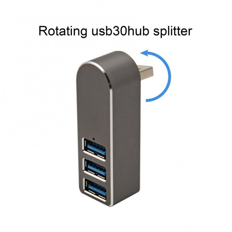 鋁合金可旋轉 4 端口 USB3.0 集線器高速分離器，適用於 PC 筆記本電腦 2021