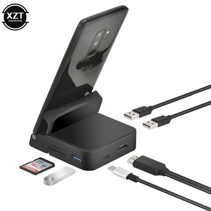 7 合 1 C 型 USB 集線器電話充電塢站 Dex Pad USB C 轉 HDMI 兼容電源充電器適用於 MacBook 三星 S20