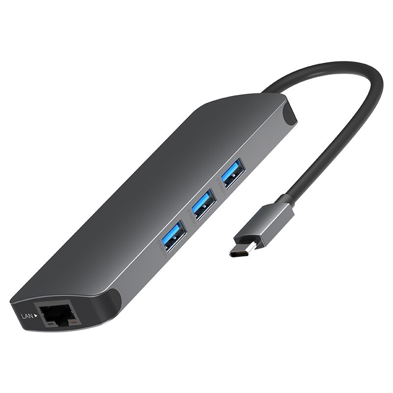9 合 1 USB C 集線器 Thunderbolt 3 至多端口 USB 3.0 集線器適配器適用於 MacBook Pro Air 2020 2019、iPad Pro、戴爾、Chromebook 等