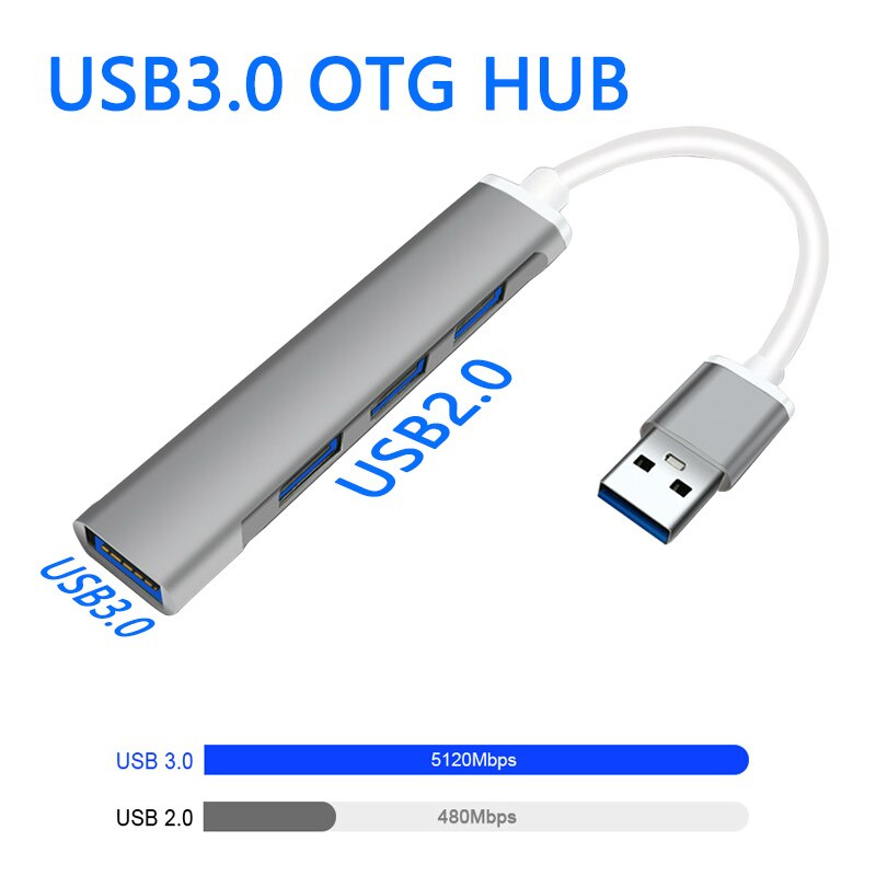 4 合 1 USB 3.0 2.0 OTG 集線器 USB C 4 端口多分離器適配器適用於聯想小米 Macbook Pro 12 Air Pro PC 電腦配件